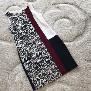 Leopard Solid Mix Stylish Tunic Dress